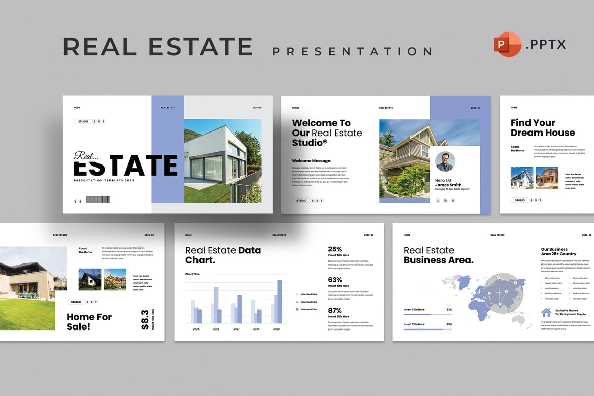 Template PowerPoint Real Estate Profesional untuk Presentasi Menarik