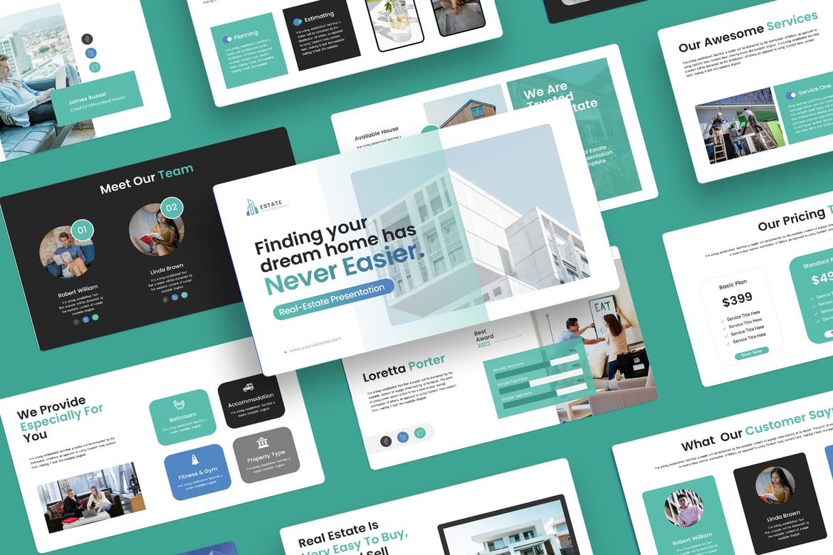Template Presentasi PowerPoint Real-Estate yang Menarik dan Profesional
