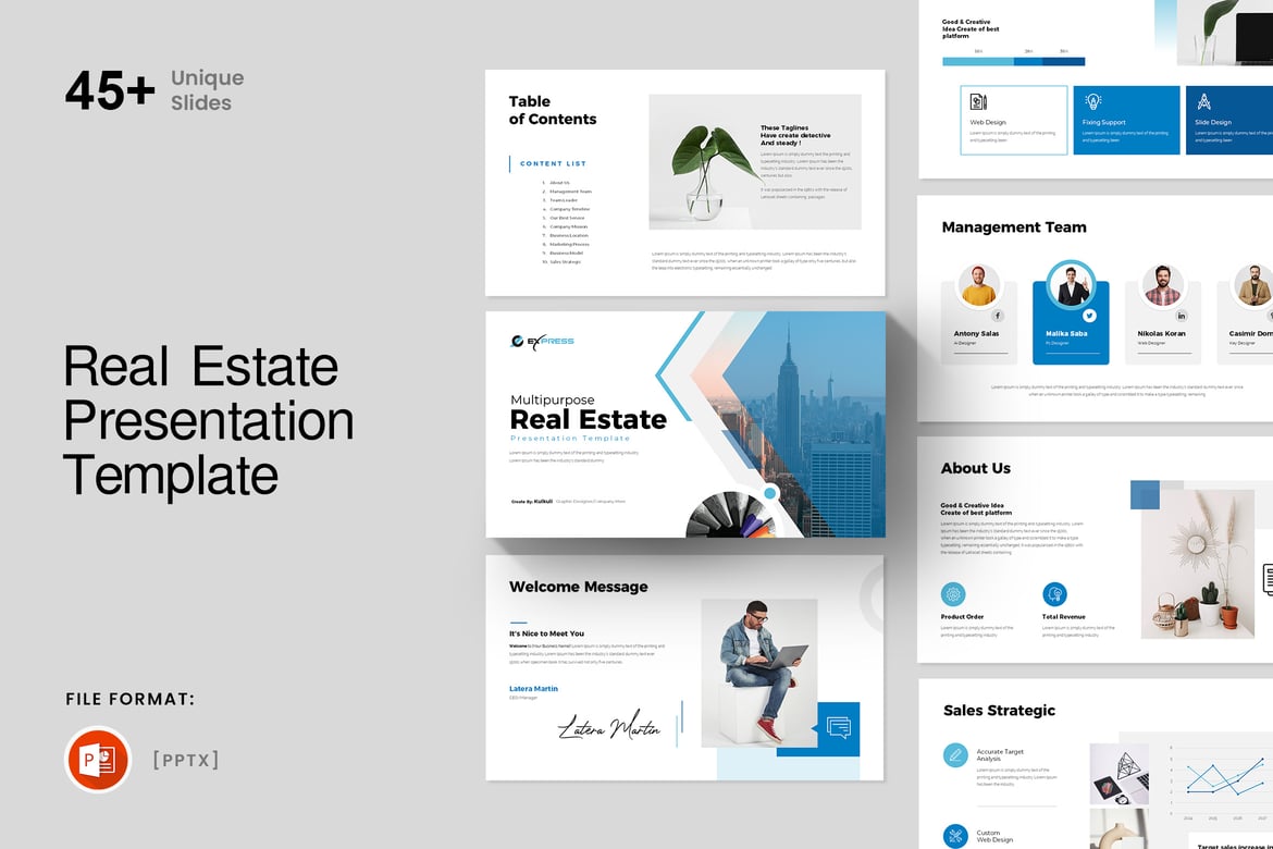 Template PowerPoint Presentasi Real Estate yang Menarik dan Profesional