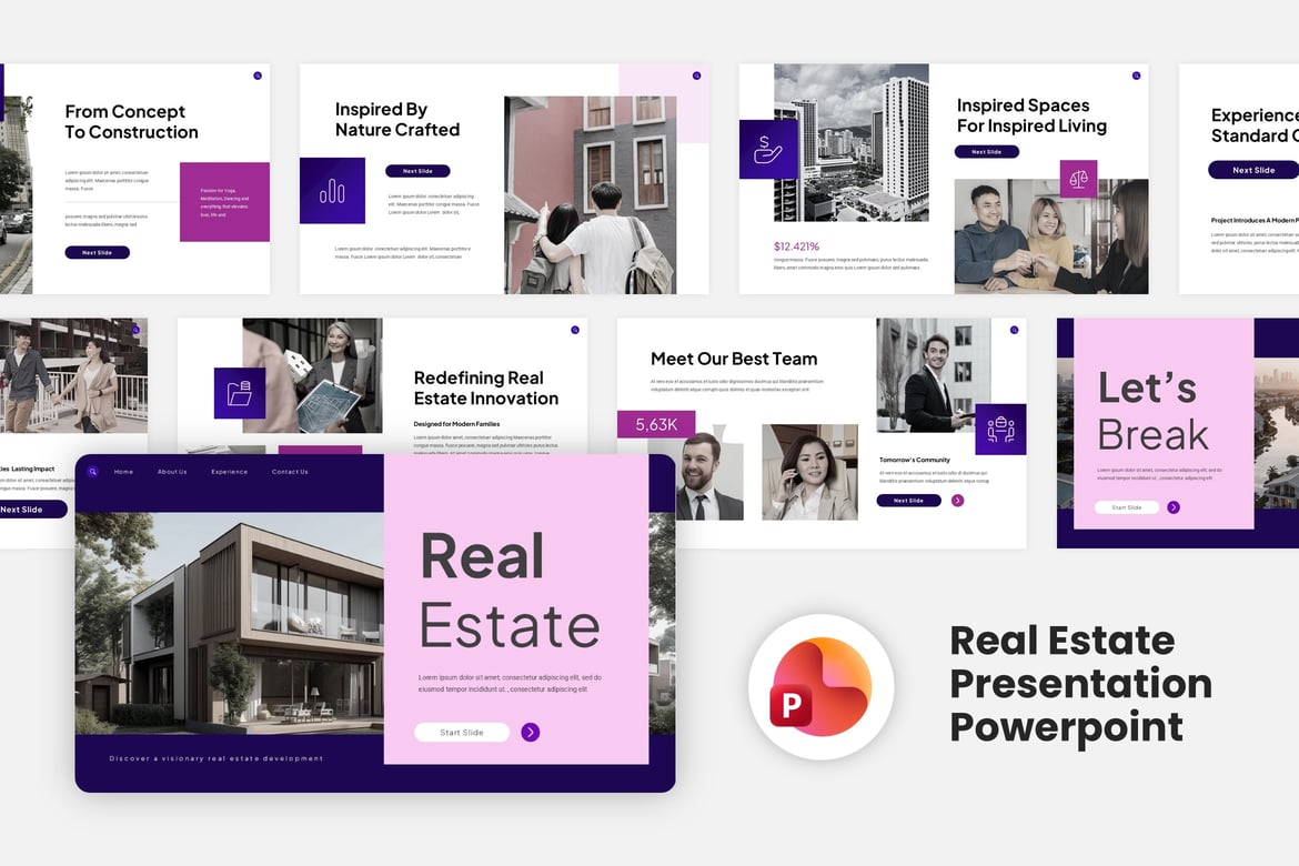 Template Powerpoint Presentasi Real Estate yang Kreatif dan Menarik