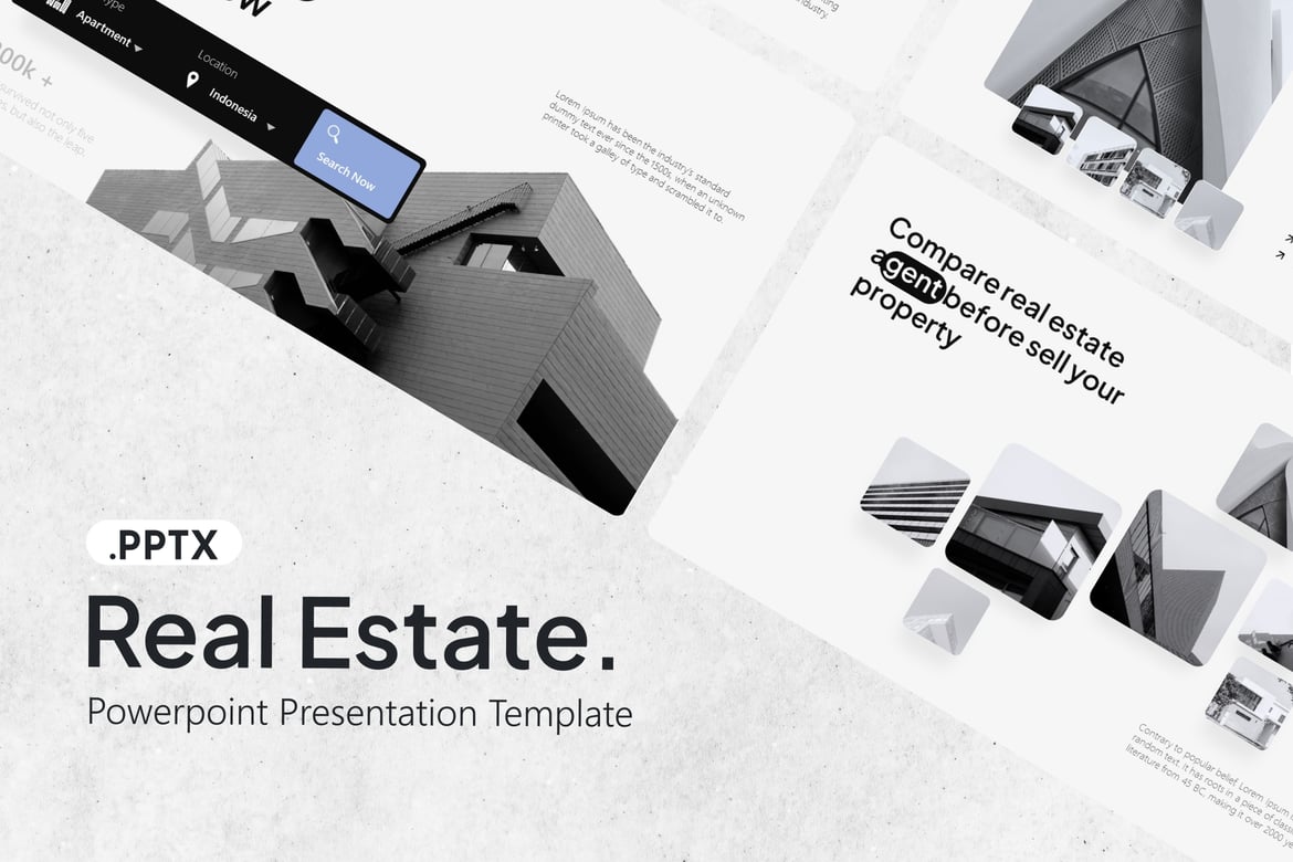 Template Presentasi PowerPoint Real Estat Modern dan Profesional
