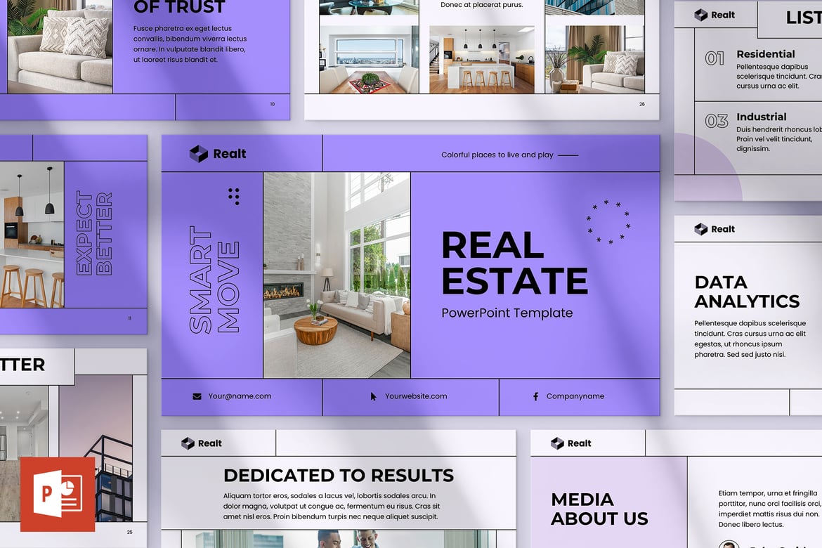 Template Presentasi PowerPoint Real Estate yang Menarik