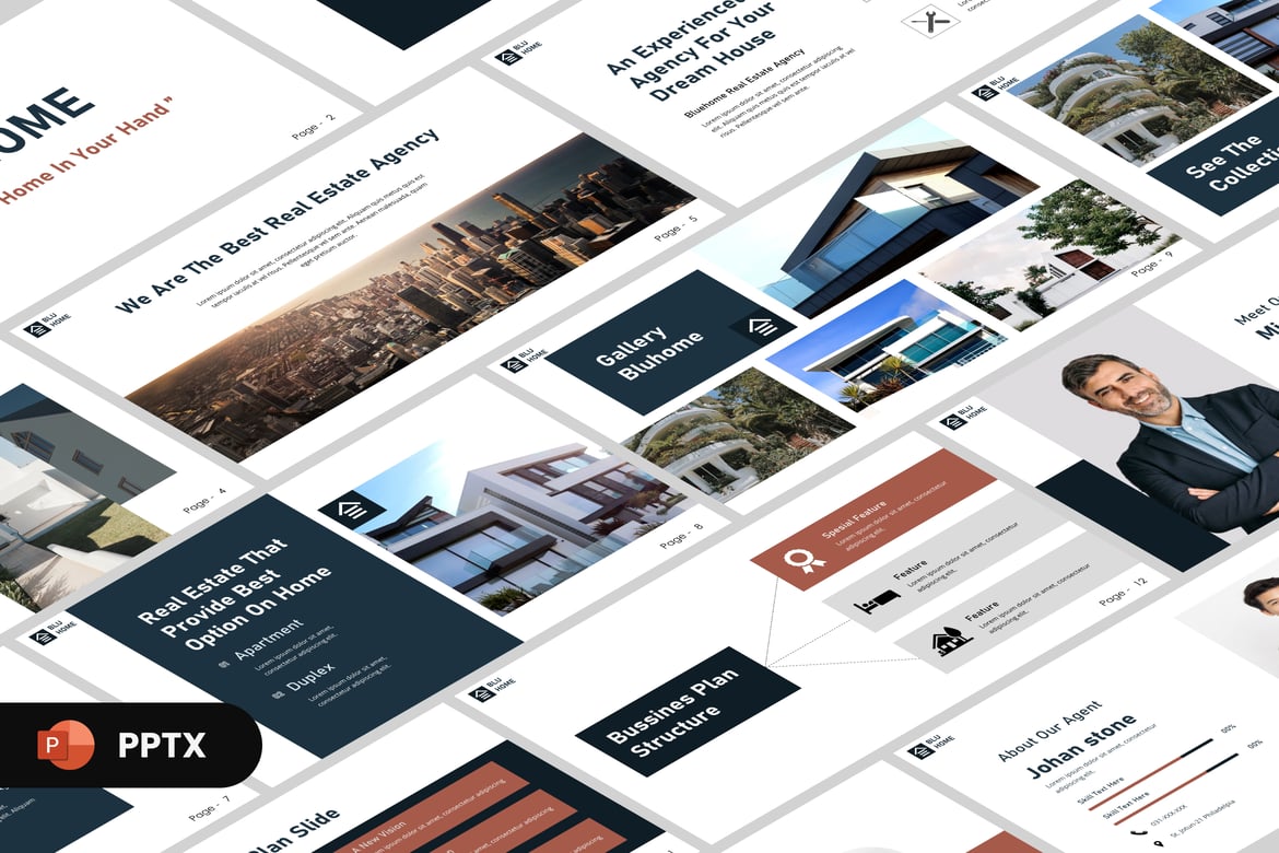 Template PowerPoint Real Estate Modern dan Menarik