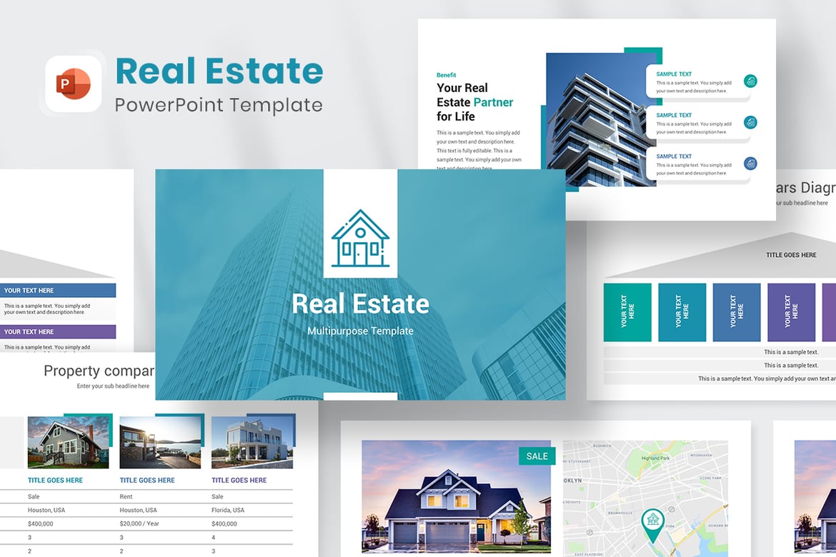 Template PowerPoint Properti yang Menarik dan Profesional