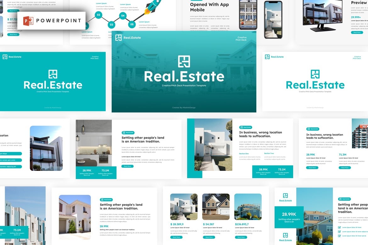 Template Presentasi PowerPoint Real Estate yang Profesional dan Modern