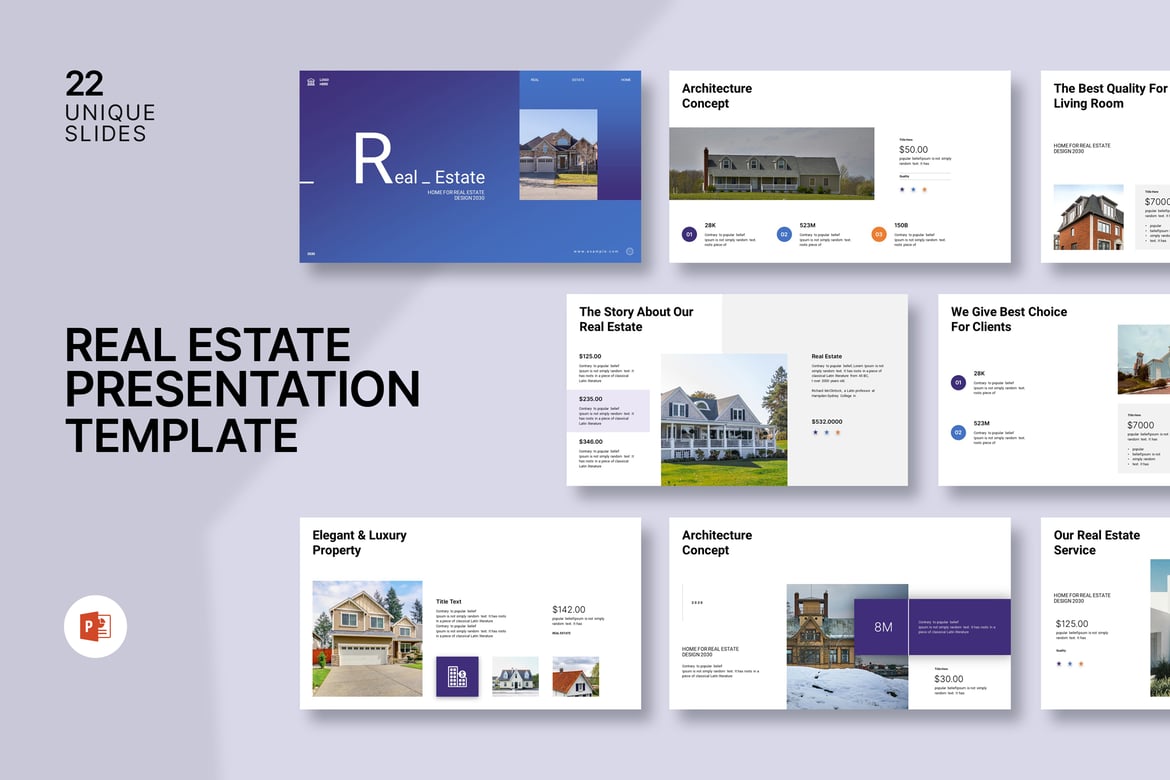 Template PowerPoint Real Estate yang Elegan dan Profesional