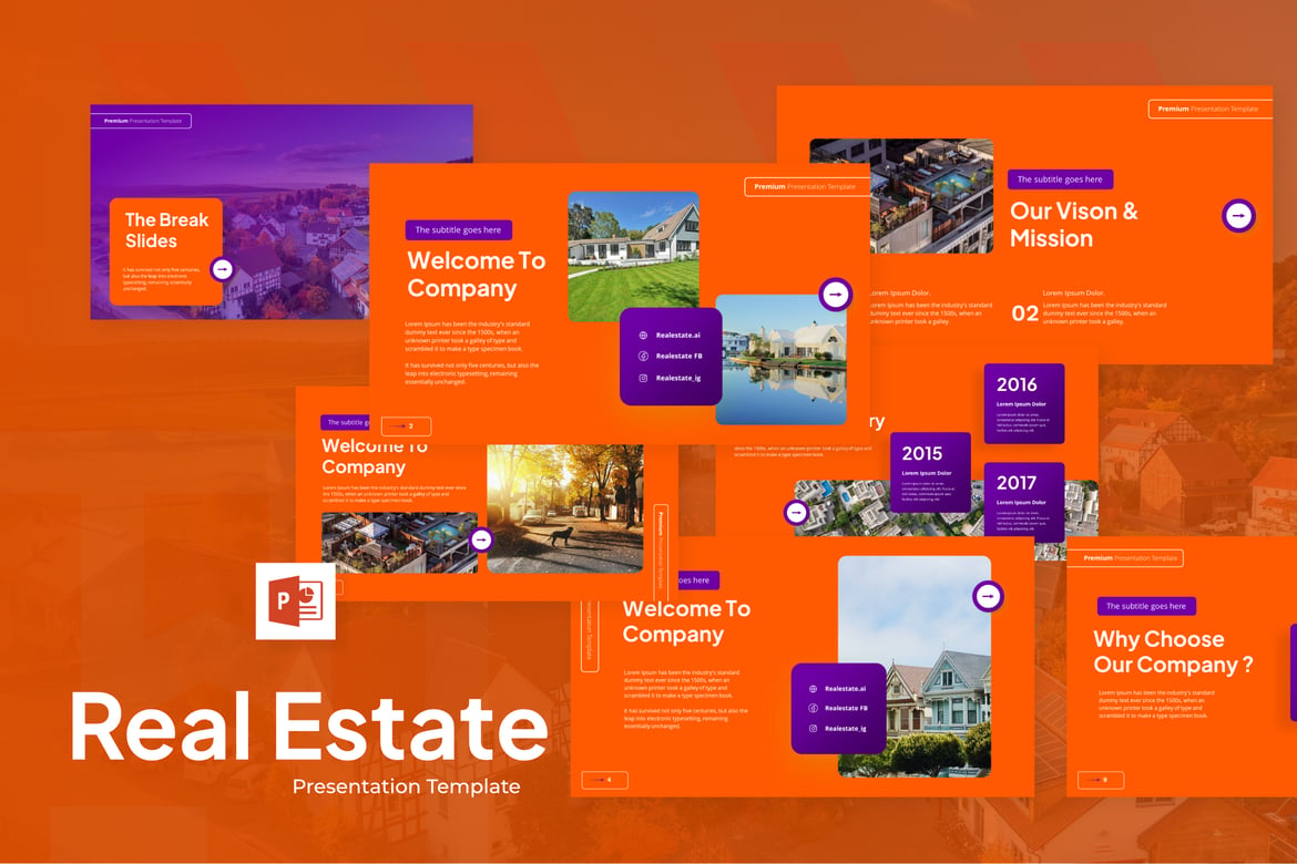 Template Powerpoint Real Estate yang Modern dan Profesional