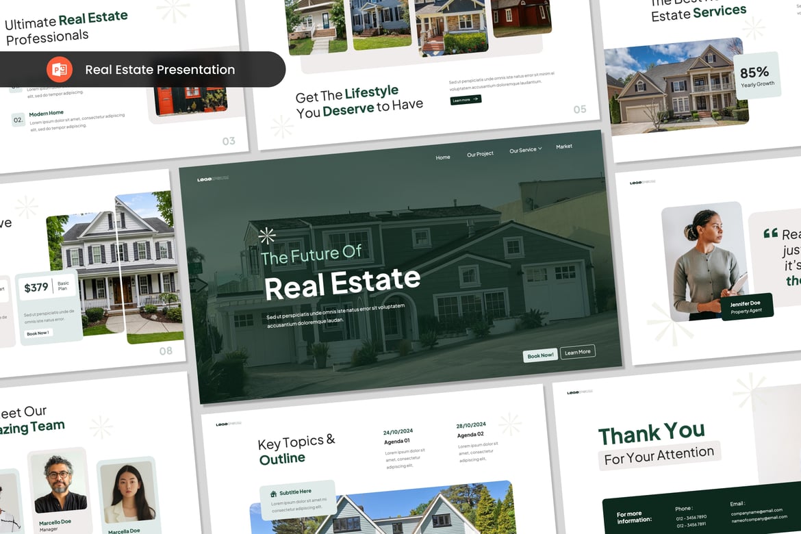 Template Presentasi Real Estate yang Modern dan Profesional