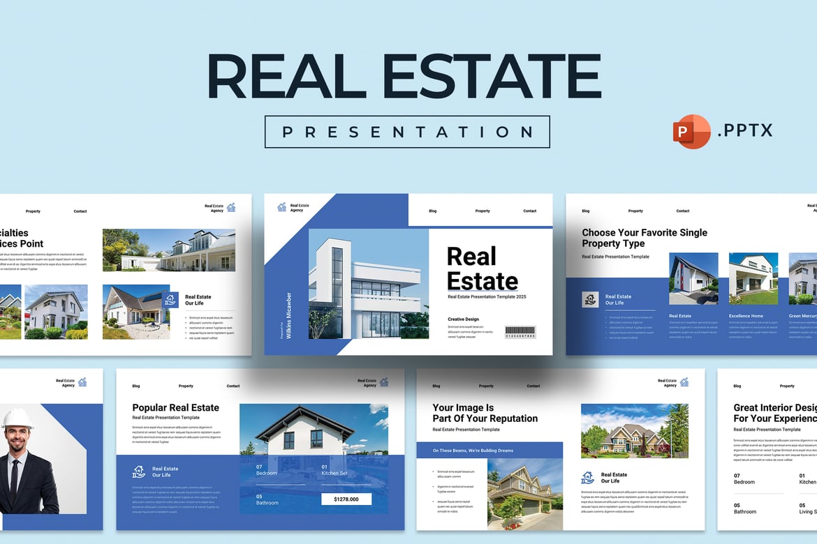 Template PowerPoint Presentasi Real Estat yang Menarik dan Profesional