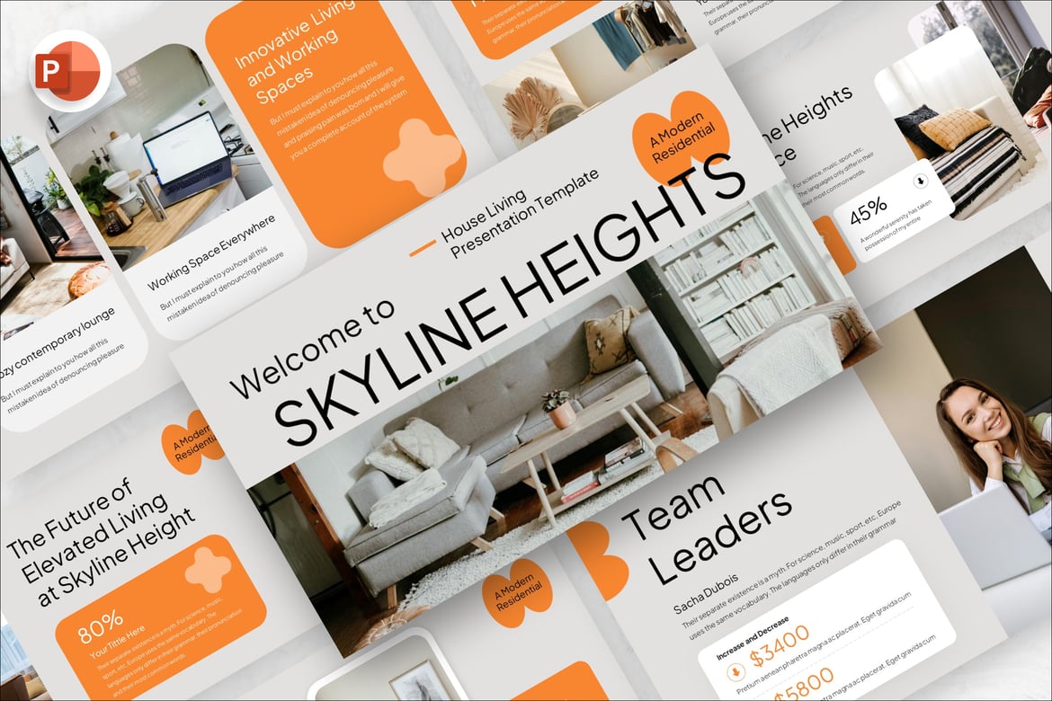 Template Presentasi PowerPoint Properti yang Menarik dan Profesional