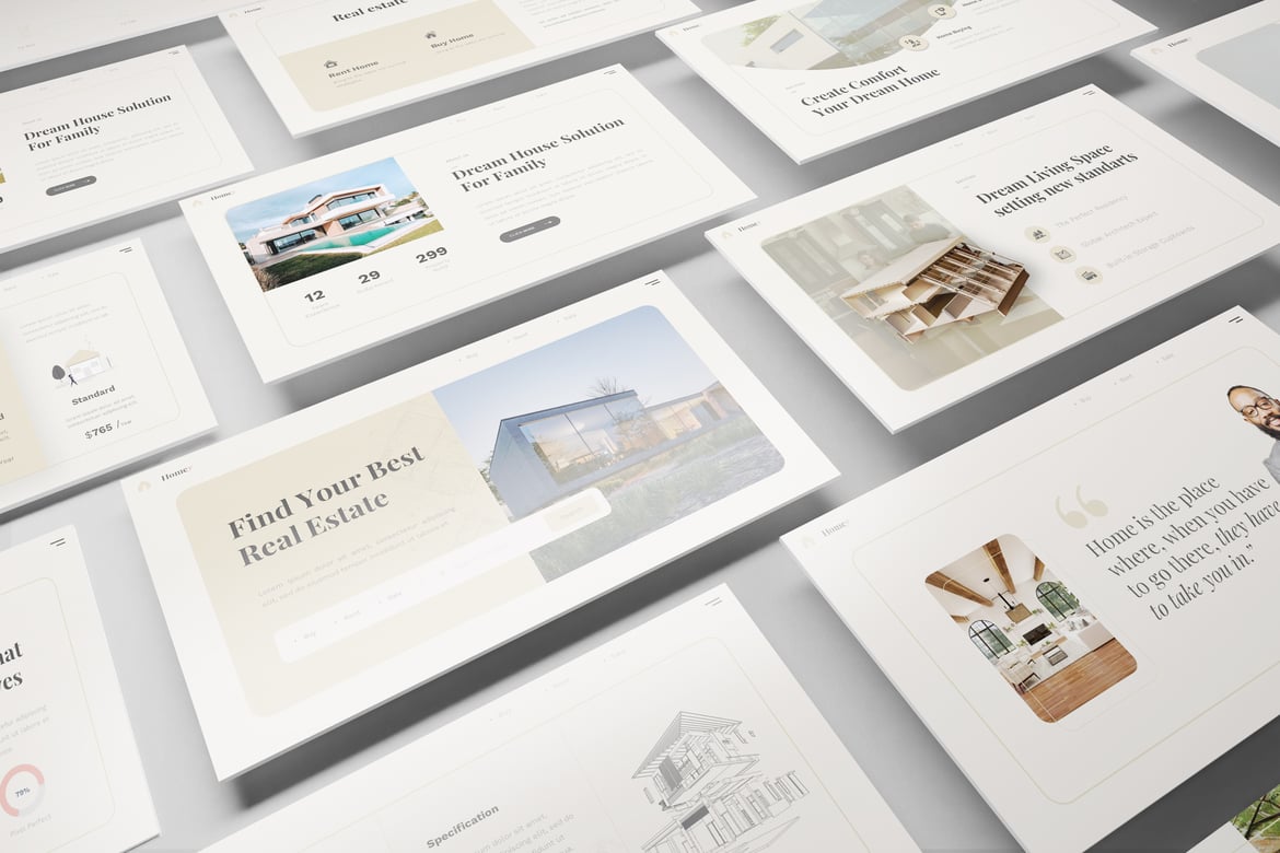 Template PowerPoint Presentasi Real Estate yang Elegan dan Profesional