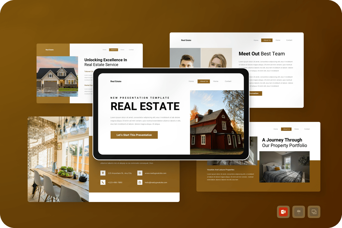 Template PowerPoint Presentasi Real Estate yang Modern dan Menarik