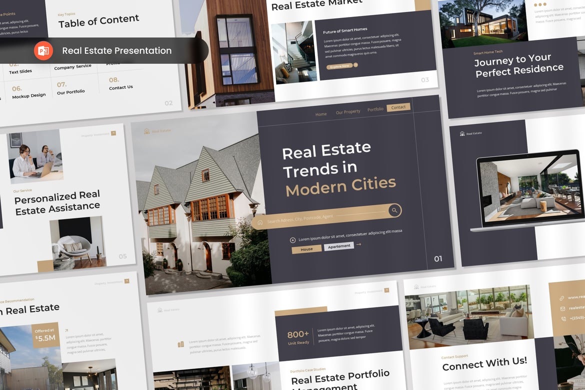 Template Presentasi Properti PowerPoint yang Menarik