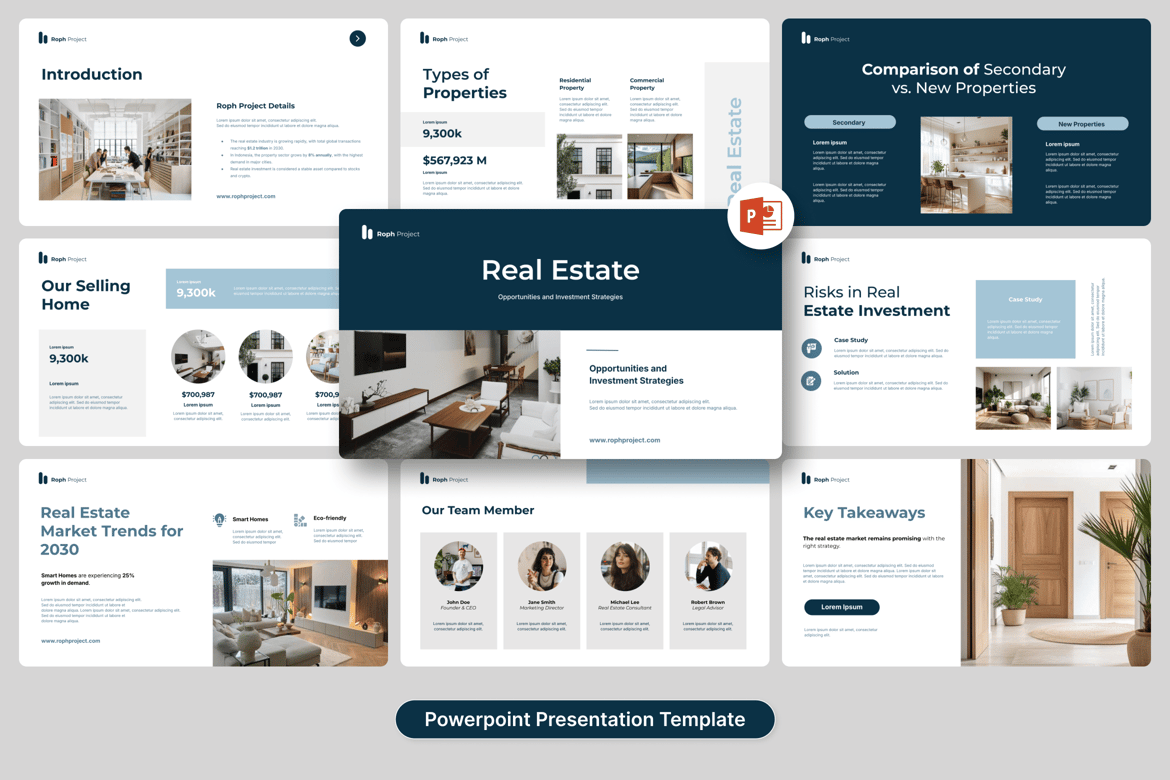 Template PowerPoint Real Estat yang Menarik dan Profesional