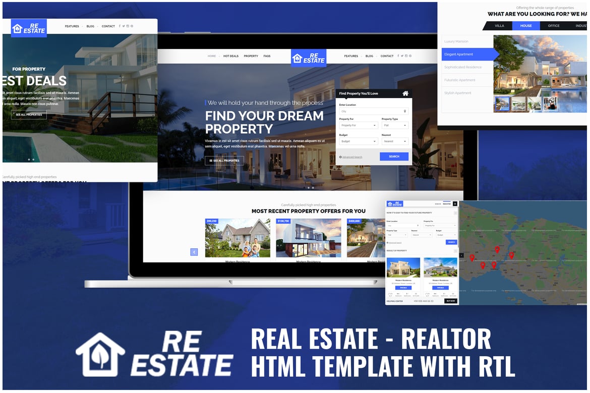 Template Website Real Estate - Template HTML Realtor Dengan RTL