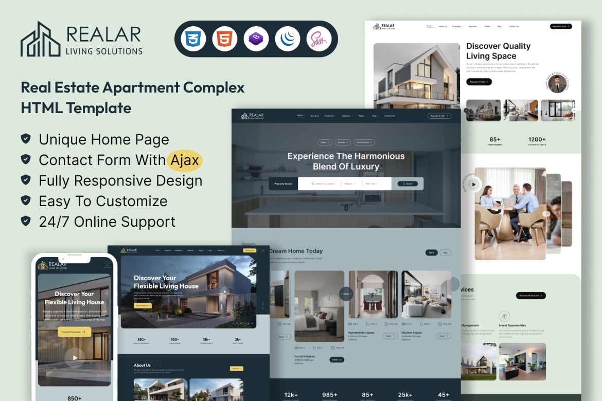 Realar - Template Website Apartemen Real Estate yang Menarik dan Responsif