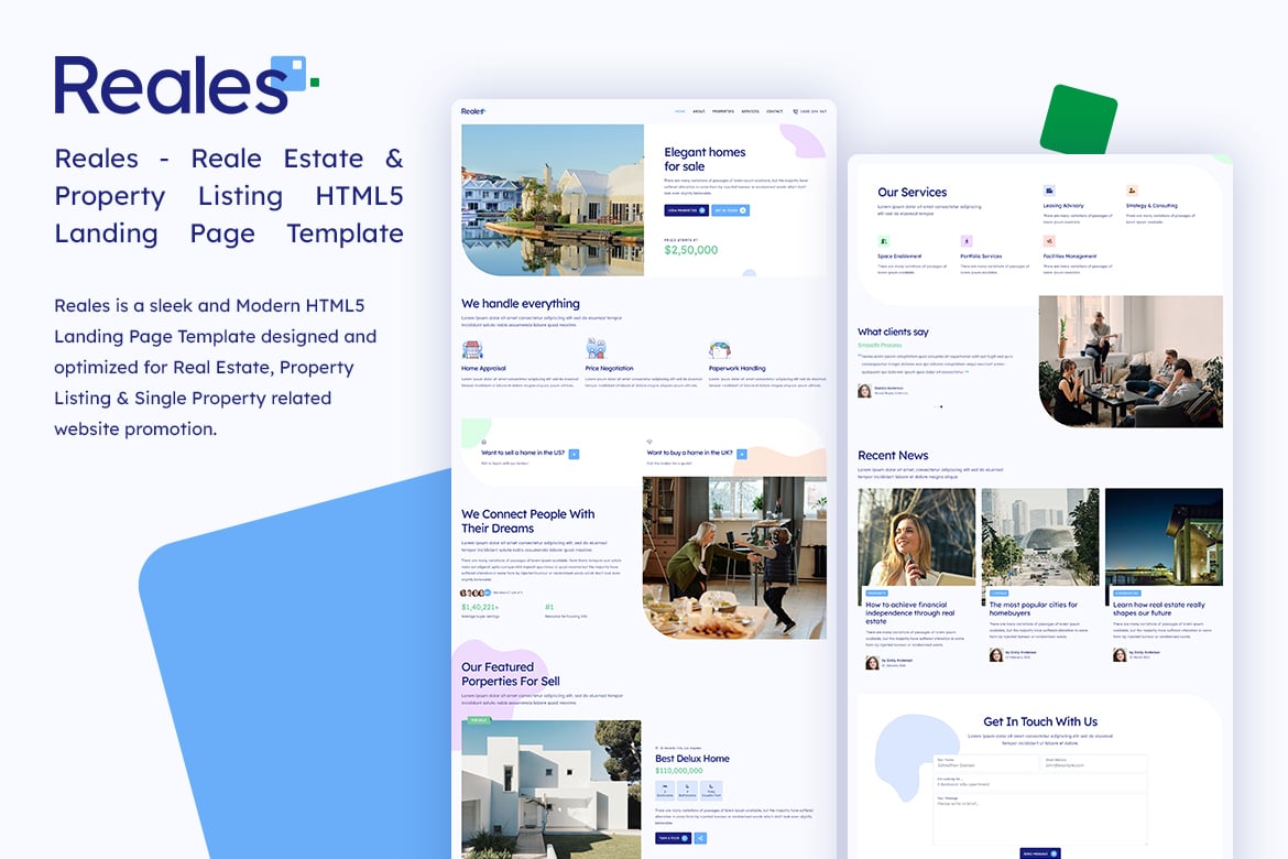 Reales - Template Website Landing Page untuk Properti dan Real Estate