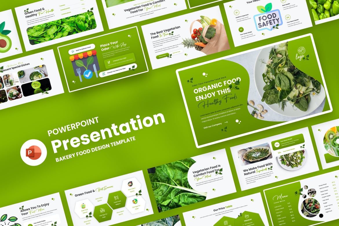 Template Presentasi PowerPoint Makanan Organik yang Realistis