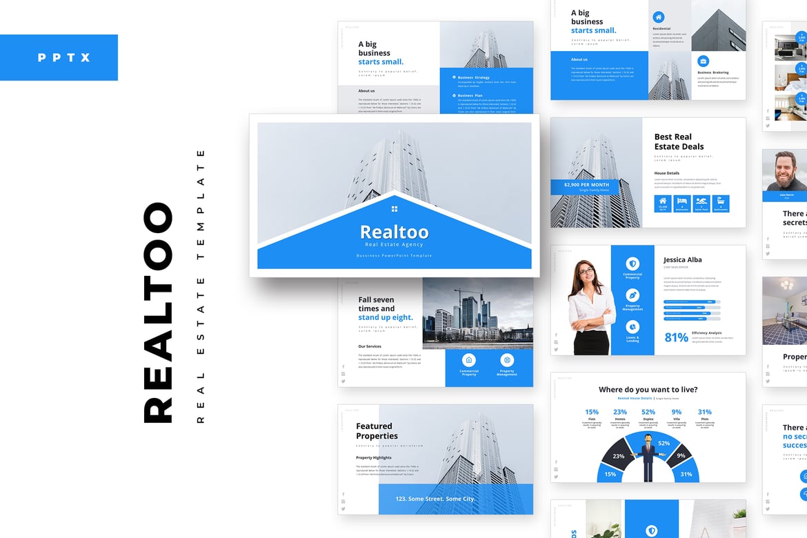 Template PowerPoint Realtoo untuk Presentasi Real Estat yang Menarik
