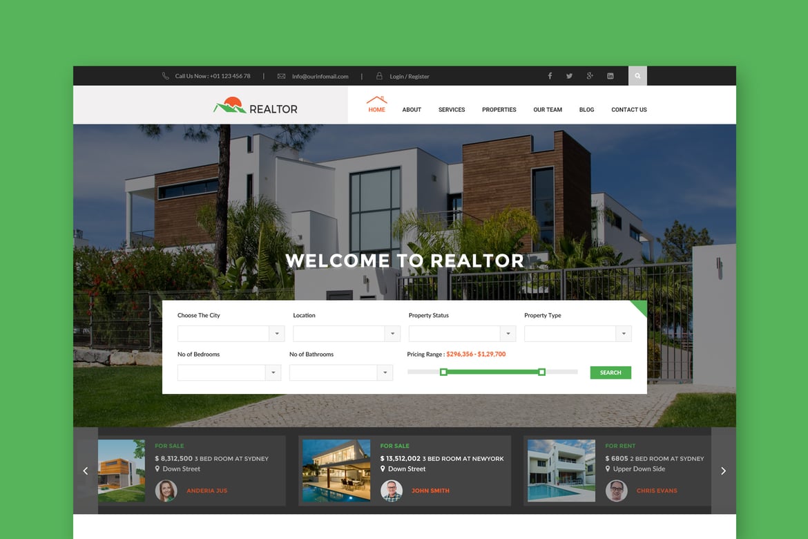Template Website Real Estat Profesional untuk Realtor