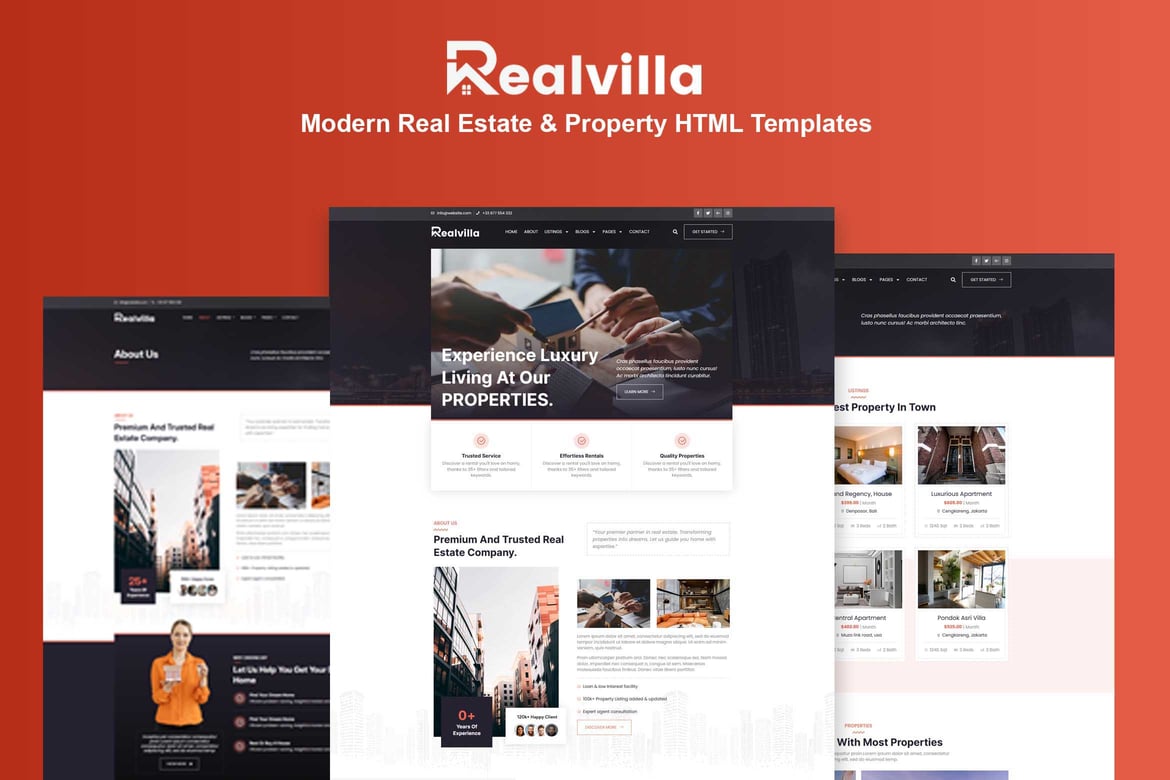 Realvilla - Template Website Properti Modern dan Menarik