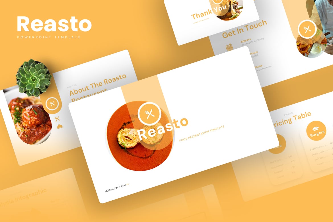 Reasto – Template PowerPoint Makanan yang Profesional dan Menarik