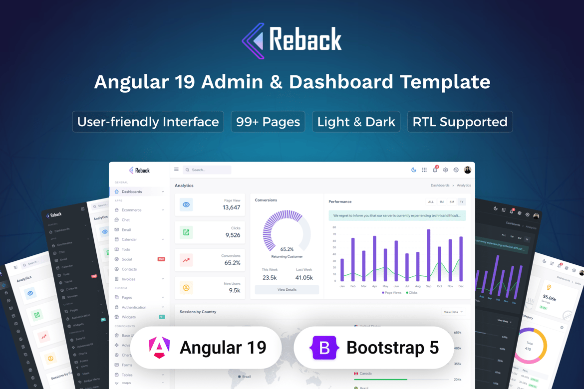 Reback - Template Admin & Dashboard Angular 19 yang Kuat dan Responsif