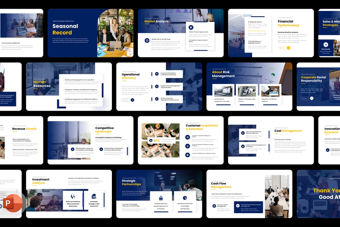 Template Presentasi PowerPoint Laporan Tahunan yang Menarik