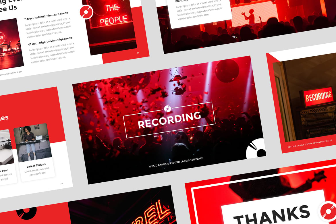Template PowerPoint untuk Musik: Band & Label Rekaman