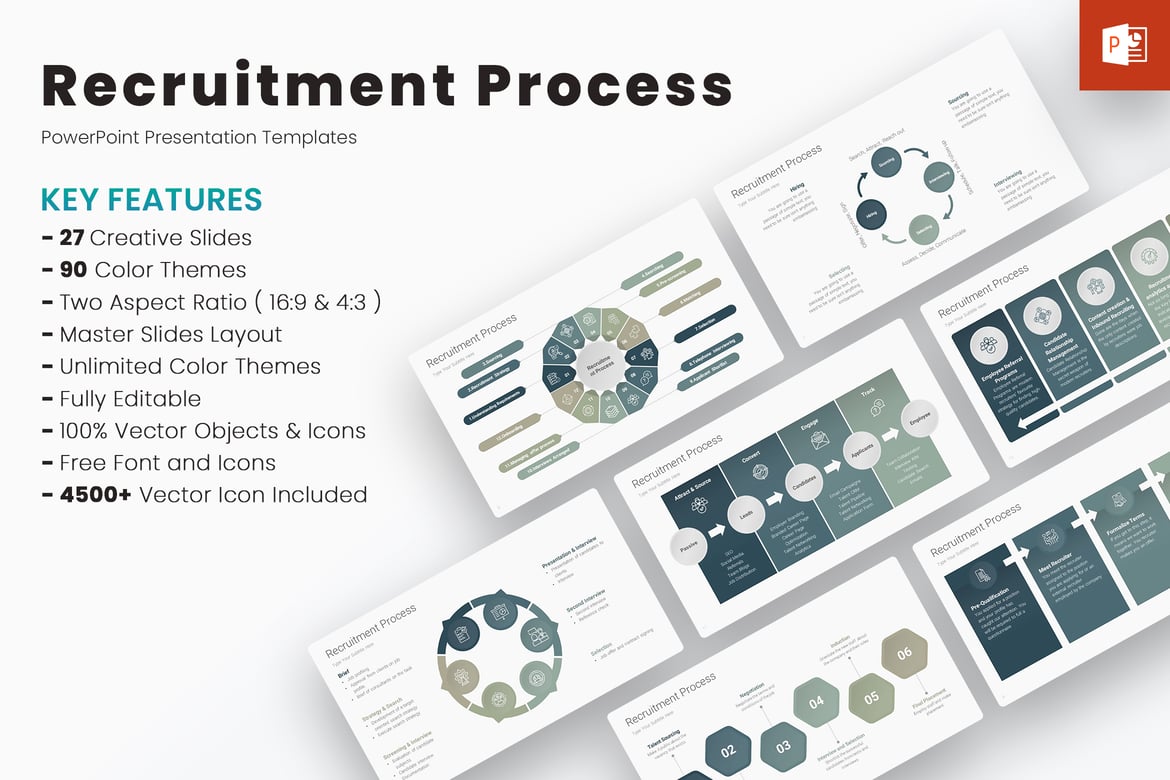Template PowerPoint Proses Rekrutmen yang Menarik dan Efektif