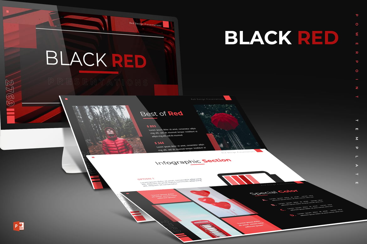 Template PowerPoint Merah Hitam - Solusi Presentasi Anda