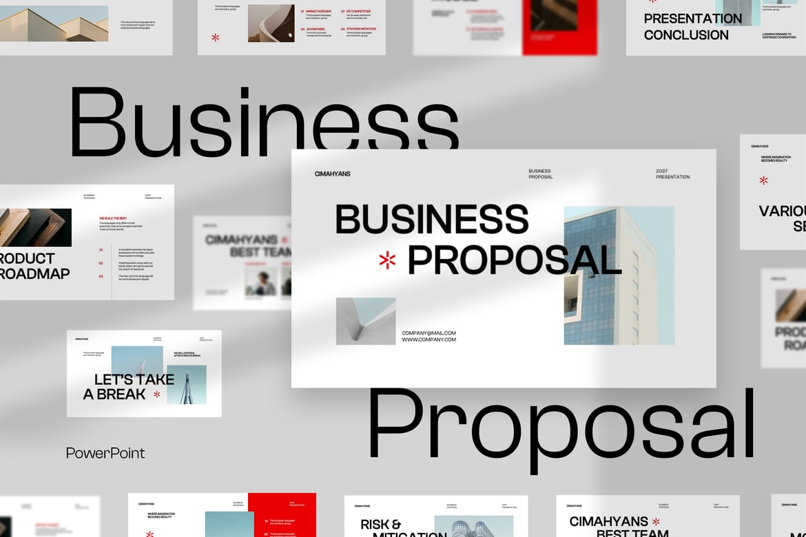 Template Presentasi Proposal Bisnis Merah yang Menarik