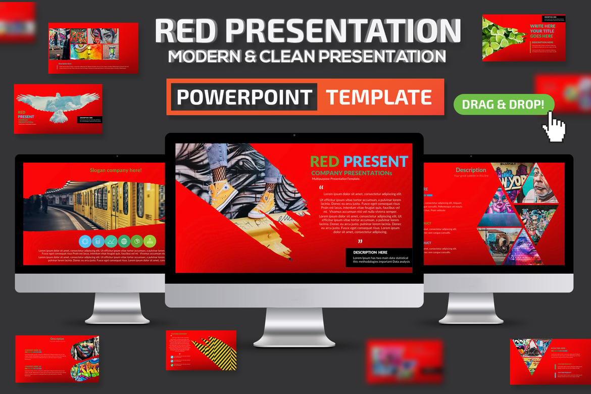 Template Presentasi Powerpoint Merah yang Menarik