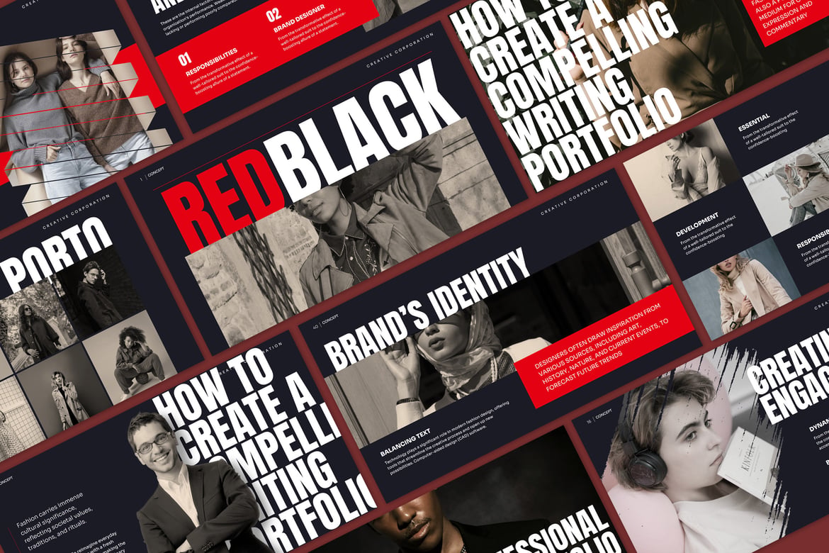 Template Powerpoint RedBlack: Presentasi Elegan dan Mudah Disesuaikan