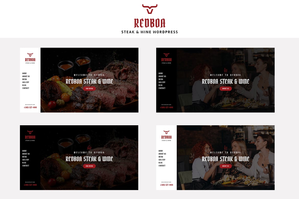 Redboa - Tema WordPress Restoran Steak dan Winery Modern