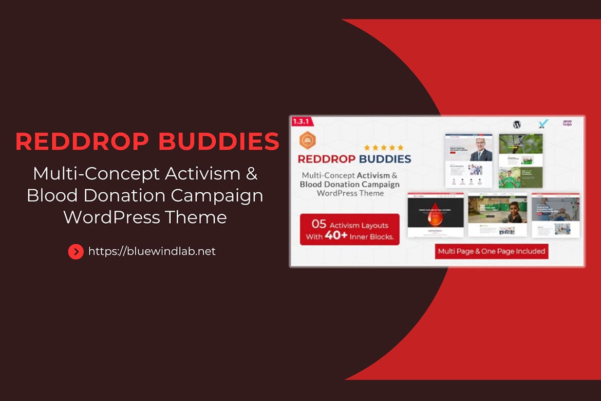 Reddrop Buddies – Tema WordPress Aktivisme Multi-Konsep yang Menarik