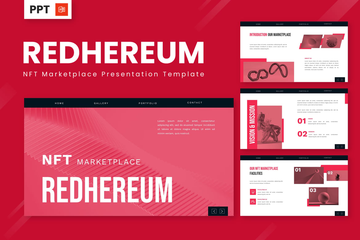 Template Powerpoint Redhereum - Marketplace NFT yang Menarik