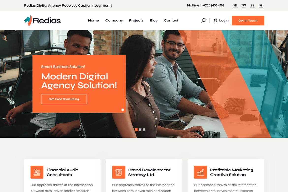 Redias - Template Website Kreatif untuk Agensi Digital
