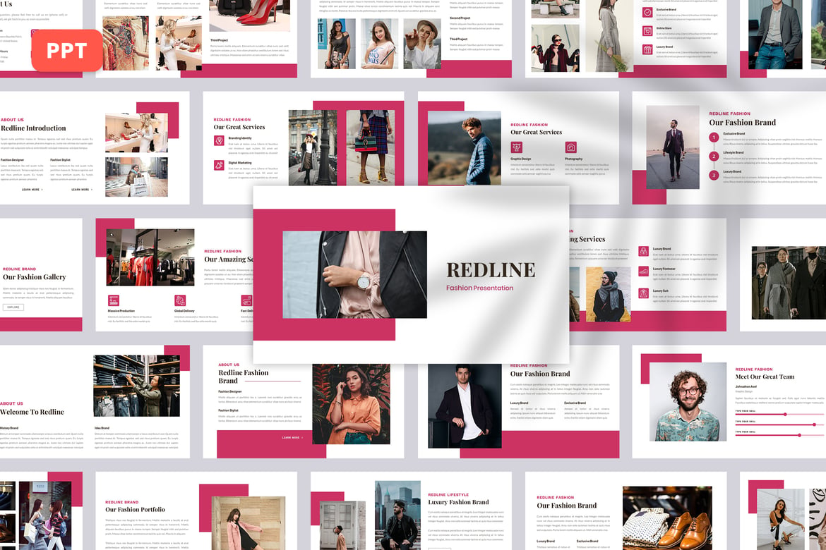 Redline - Template Presentasi Fashion yang Menarik dan Profesional