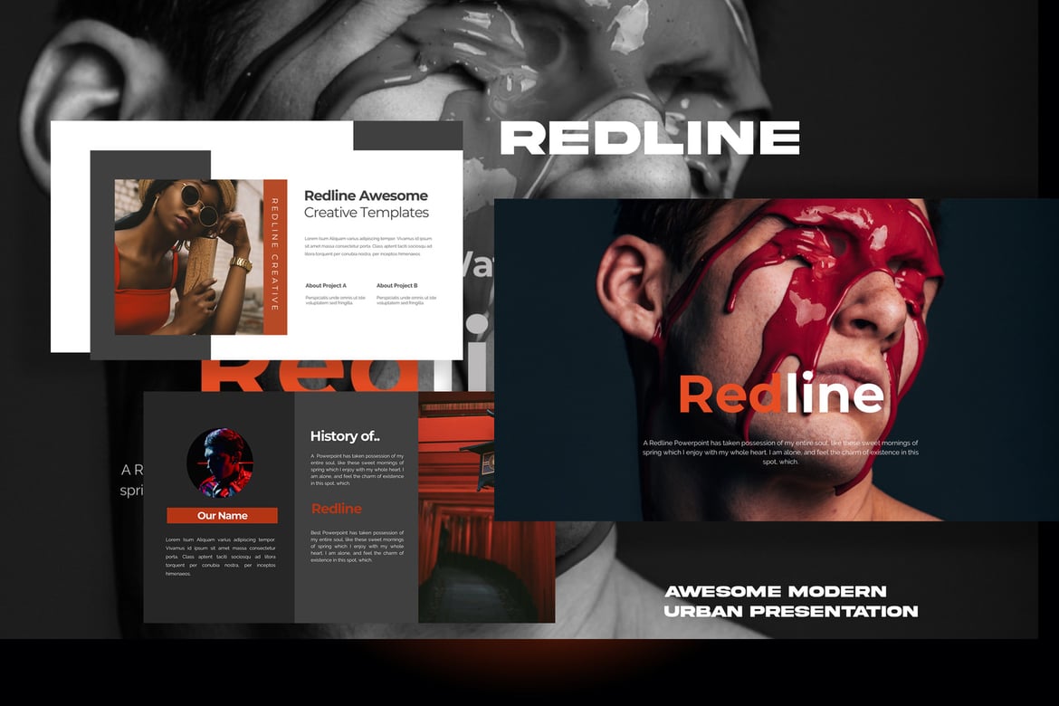 Template Powerpoint REDLINE: Presentasi Modern dan Kreatif