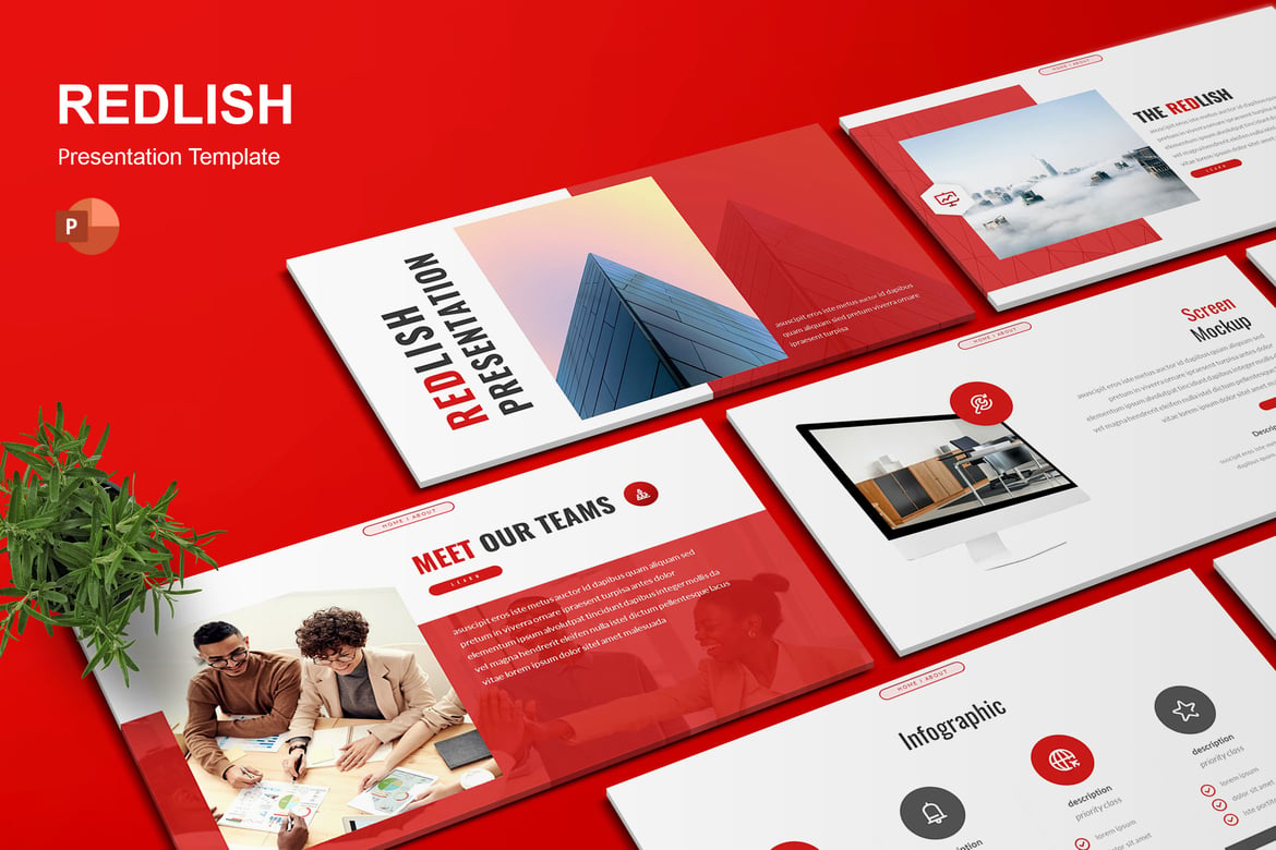 Template Presentasi PowerPoint Redlish - Solusi Kreatif untuk Semua Kebutuhan Anda