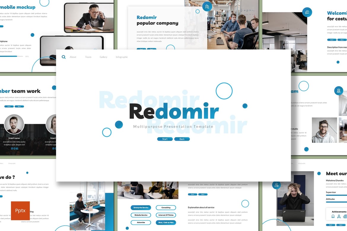 Redomir - Template PowerPoint Serbaguna yang Kreatif dan Minimalis