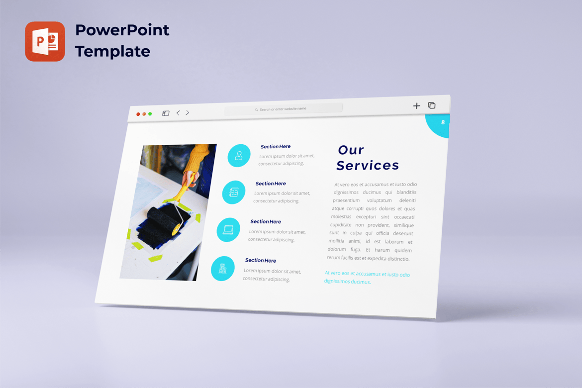 Template PowerPoint Perusahaan Refile yang Elegan dan Serbaguna