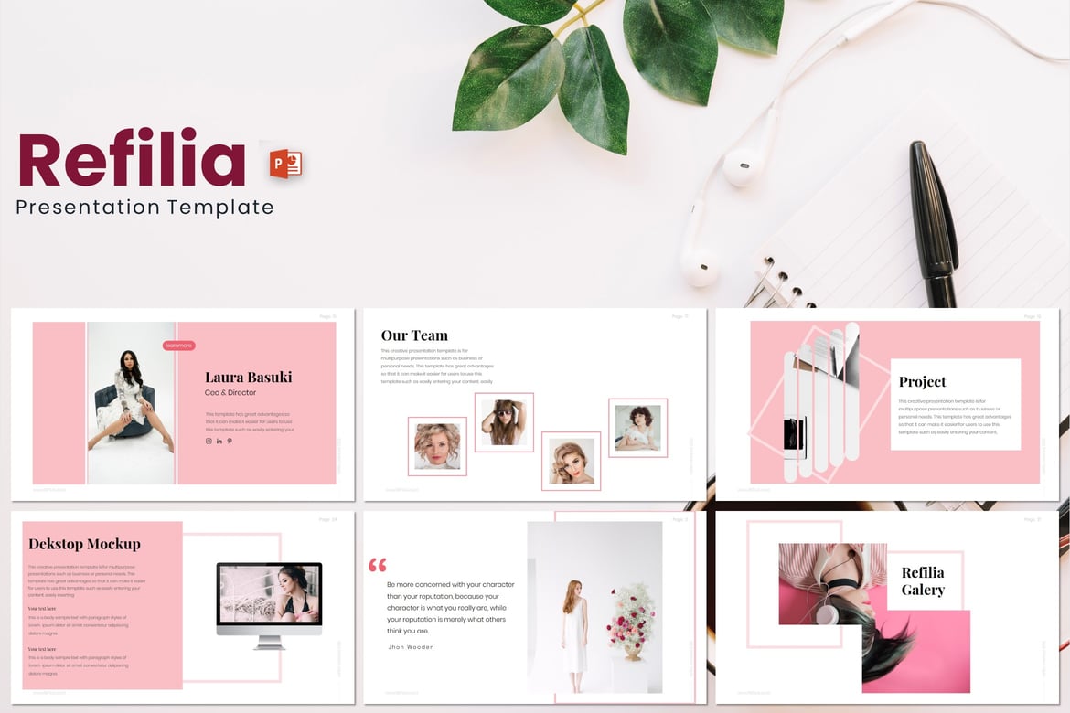 Refilia - Template Presentasi PowerPoint Kreatif dan Minimalis