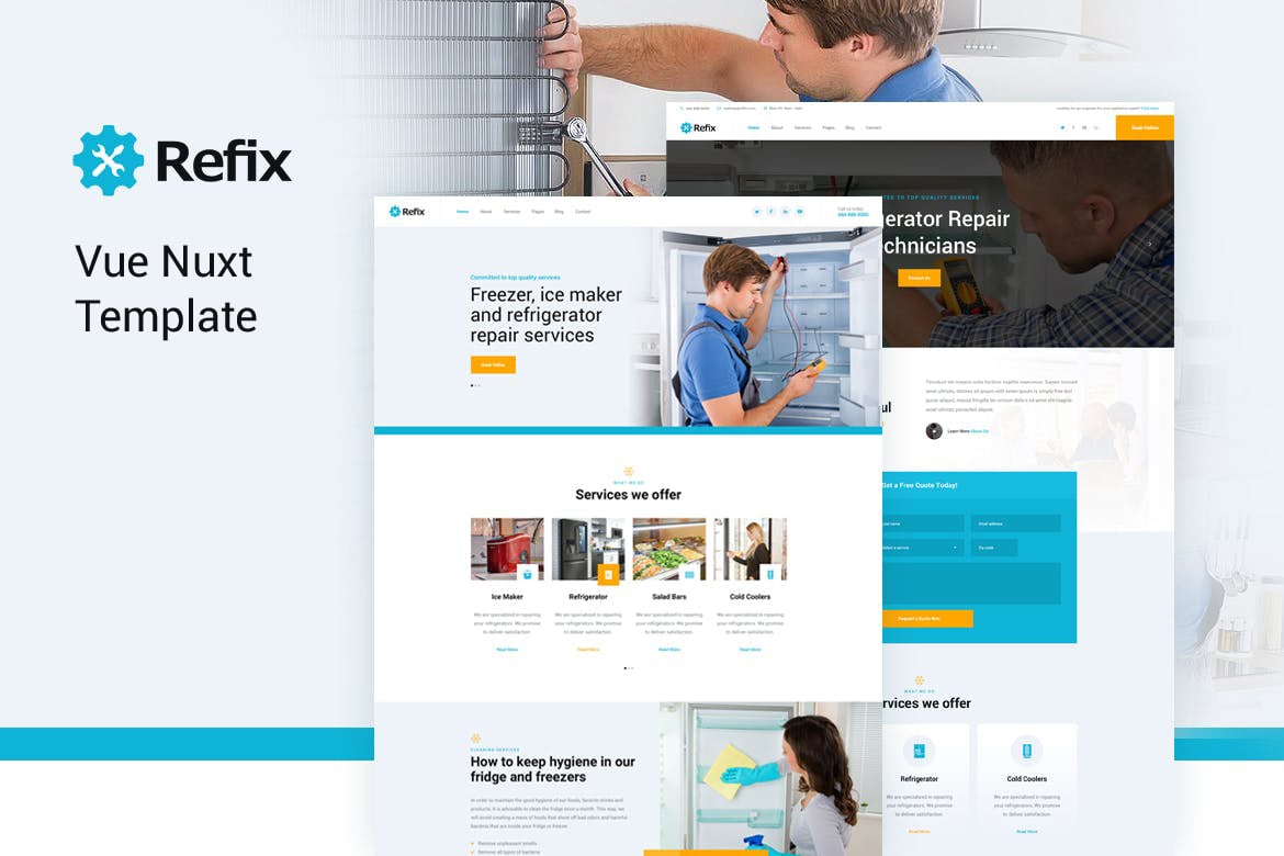 Refix - Template Website Perbaikan Kulkas dan Freezer Modern