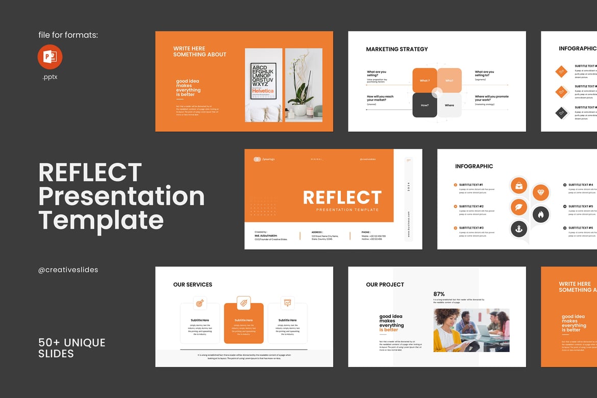 Template PowerPoint Reflect: Presentasi Profesional dan Modern