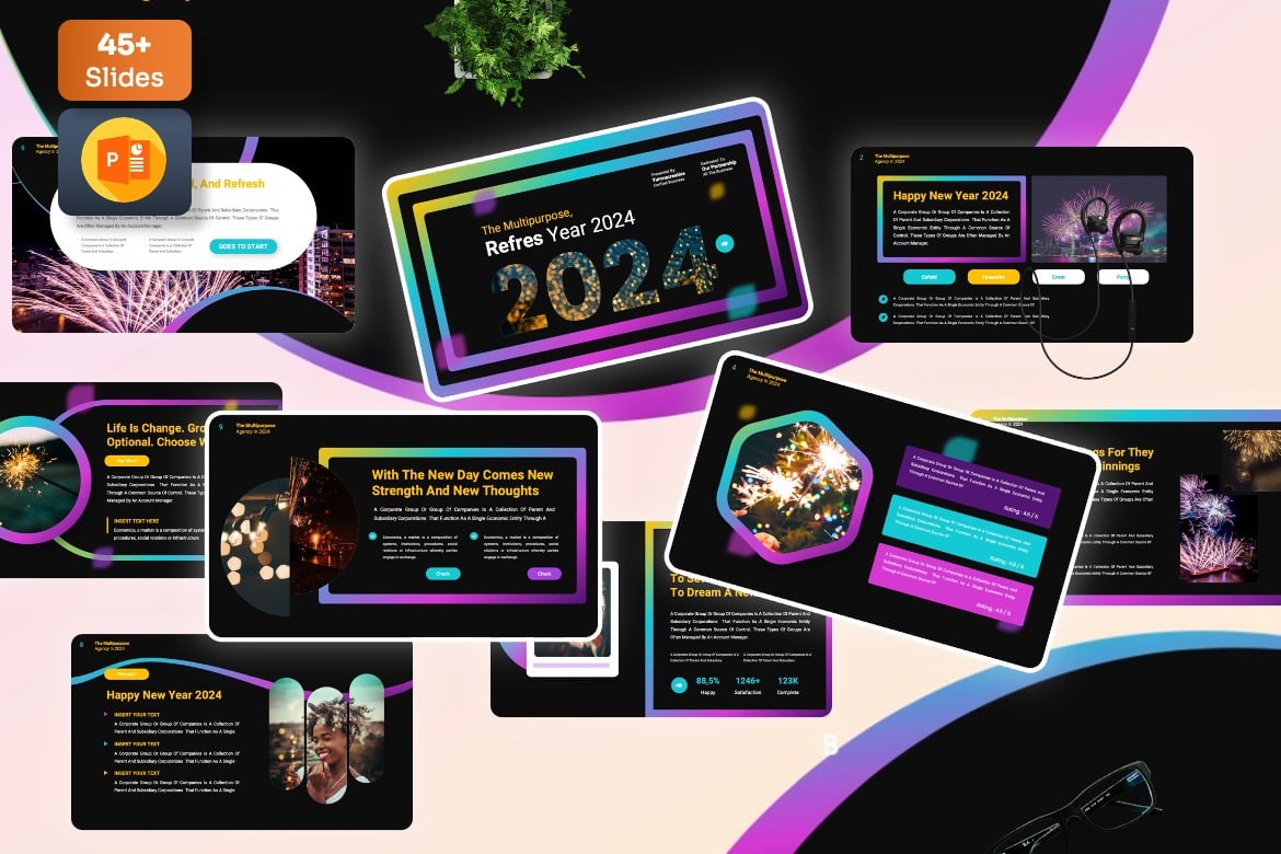 Template Powerpoint Refres - Sambut Tahun Baru dengan Gaya