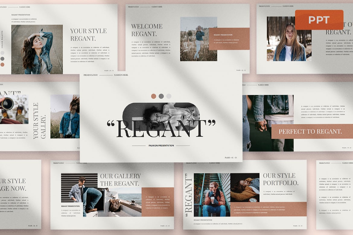 Regant - Template Presentasi PowerPoint Minimalis yang Elegan