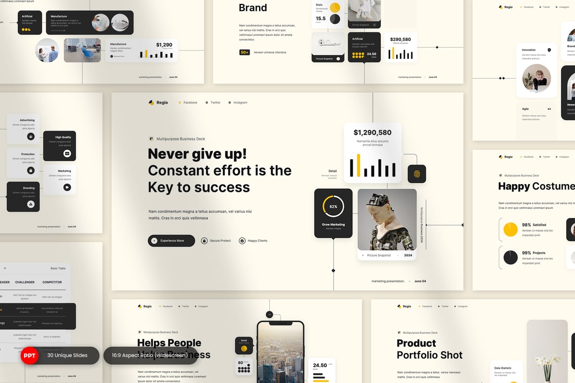 Regio - Template PowerPoint Presentasi Bisnis Serbaguna