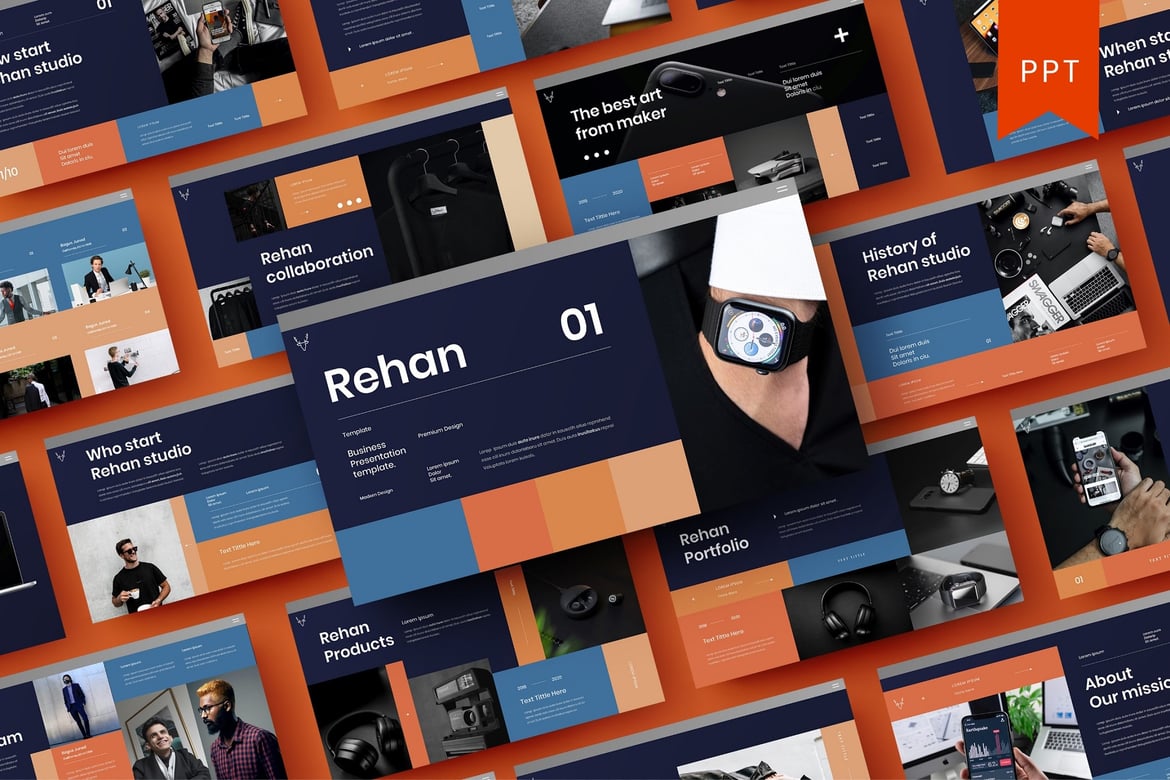 Template Presentasi PowerPoint Rehan – Solusi Kreatif untuk Bisnis Anda